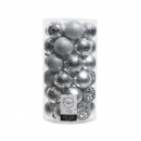 Box 37 palline in plastica argento