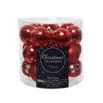 Mini palline in vetro rosse 25mm
