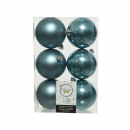 Box 6 palline in plastica blu