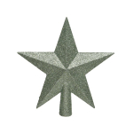 Puntale a stella glitterato verde