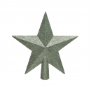 Puntale a stella glitterato verde
