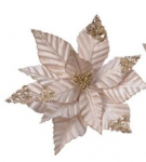 Fiore con clip color champagne h 4cm