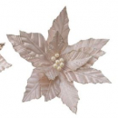 Fiore con clip color champagne h 4cm