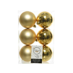 Box 6 palline in plastica color oro