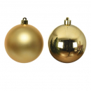 Box 6 palline in plastica color oro