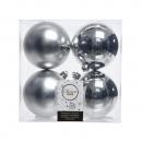 Box 4 palline plastica color silver