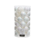 Box 37 palline in plastica white/