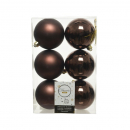 Box 6 palline in plastica dark brown