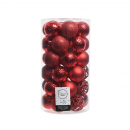 Box 37 palline in plastica rosse