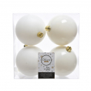Box 4 palline in plastica wool white