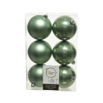 Box 6 palline in plastica verde