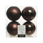 Box 4 palline in plastica dark brown