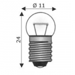 Lampade E10 24V 3W G11x24mm sferetta per torce