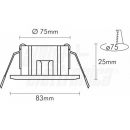 Supporto bianco per lampada led ghiera orientabile - 83x83mm