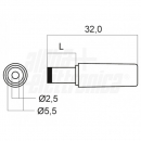 Spina alimentazione DC diam. 5,5/2,5 contatto 9.5 mm