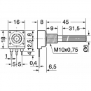 Potenziometro 10Kohm 0.25W Log. 6mm