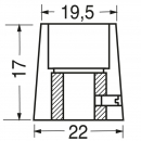 Manopola a vite nera 22x17