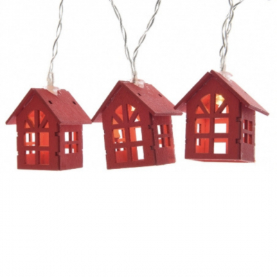 Catena 10 casette Led 135cm Rosse