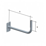 Supporto muro cm24 piastra cm20x14x2