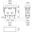 Deviatore (ON)/OFF/(ON) - 15A@250V faston 6,3