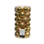 Box 37 palline in plastica oro