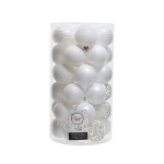 Box 37 palline in plastica w. white