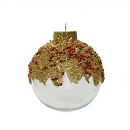 Pallina in vetro con glitter oro e