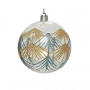 Pallina in plastica con glitter oro/
