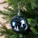 Pallina night blu con alberi bianchi