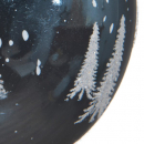 Pallina night blu con alberi bianchi