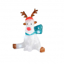 Renna danzante luminosa H 27cm bianco freddo
