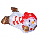 Pupazzo di neve coricato in acrilico h 20cm luminoso cool white