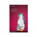 Pinguino con cucciolo in acrilico h 47cm luminoso cool white per est.