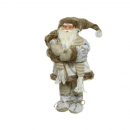 Babbo Natale con pelliccia grigia h 45cm