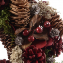 Ghirlanda con pigne bacche rosse