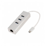 Convertitore USB C 3.1-RJ45 lan gigabit con hub usb 3.0 3 porte