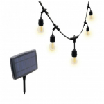 Catenaria IP44 a carica solare 8 metri 10 bulbi LED - cavo nero