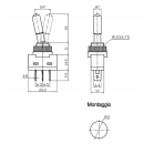 Interruttore leva con Led 12V Rosso