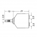 Adattatore da spina stereo 3.5mm a 2 prese stereo 3.5mm