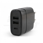 Caricatore USB 15W-2 porte tipo A- e 1 porta tipo C (max 3 A)