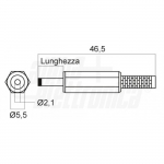 Spina alimentazione DC 5,5-2,1mm contatto 14mm