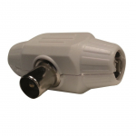 Adattatore TV 75 ohm 1ing.spina+2out