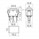 Deviatore nero IP ON/OFF/ON 6A/250V