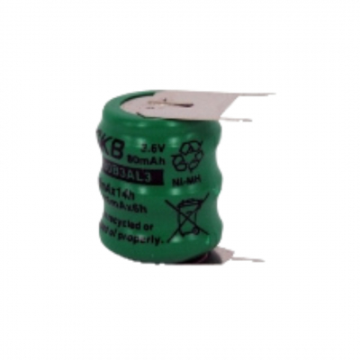 Batteria bottone 3,6V/80ma Ni-Mh