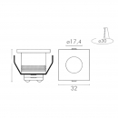 Faretto LED da incasso quadrato 2,5W