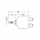 Adattatore spina 2.5mm stereo/2prese 2.5mm stereo
