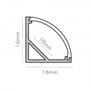 Profilo alluminio ad angolo con copertura, 2mt accessori inclusi