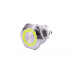 Pulsante antivandalo (ON)OFF 19mm Led giallo, 12V