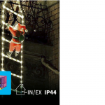Babbo Natale con scala luminosa 3m