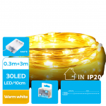 Catena 30microled bianco caldo 3m